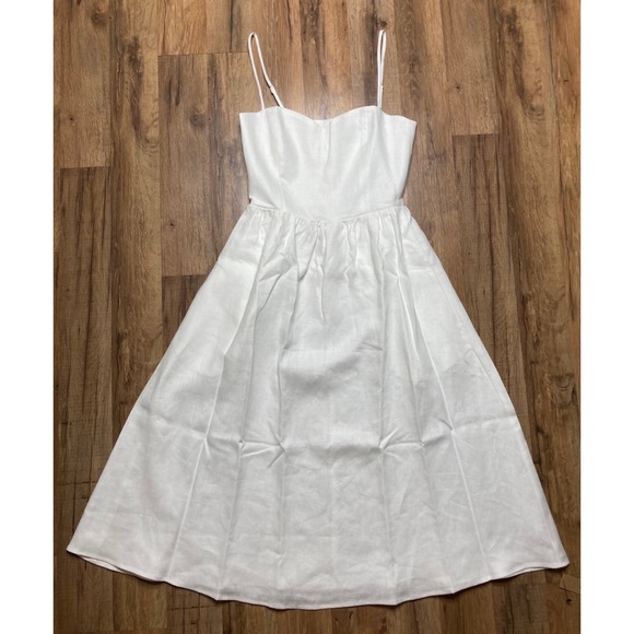 Reformation “Olivia” White Linen Midi Dress - Picture 2 of 6